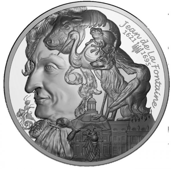 20 Euro Stříbrná mince Jean De La Fontaine - Začátek nové série Umění pera 1 Oz