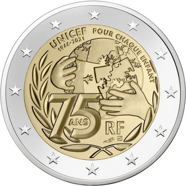2 Euro CuNi 75 let UNICEF