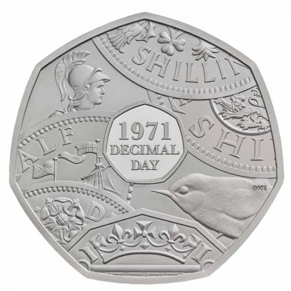 0,50 libra Stříbrná mince 50. výročí Decimal Day