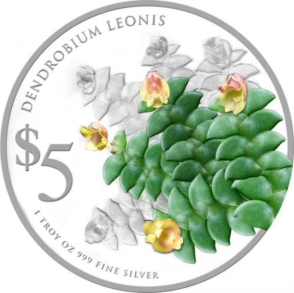 5 dolar Stříbrná mince Orchidej - Dendrobium Leonis PP 1 Oz
