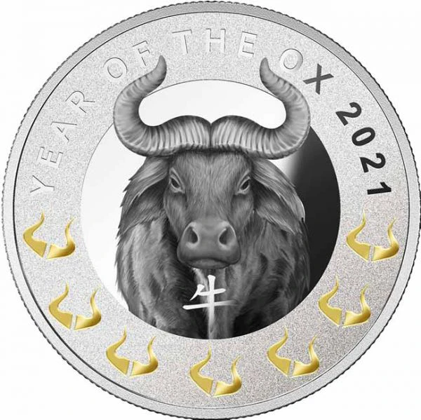 1 dolar Stříbrná mince Lunární buvol - 7 Elementů