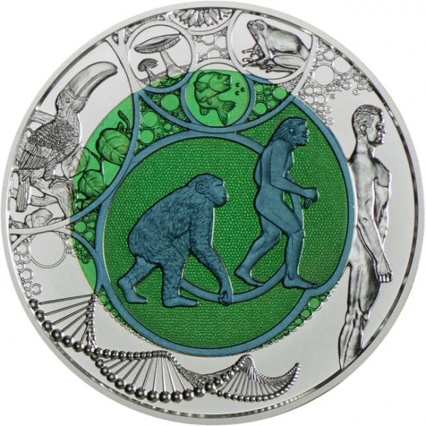 Evoluce, stříbrná / niobová mince 