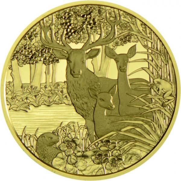 100 Euro Zlatá mince  Lesní zvěř - Jelen PP