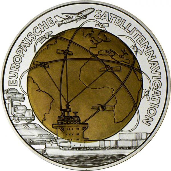 Evropská satelitní navigace, stříbrná / niobová mince 