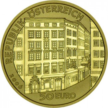 50 Euro Zlatá mince Wolfgang Amadeus Mozart PN