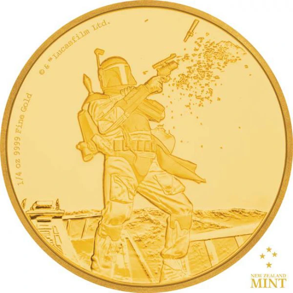 Zlatá mince Hvězdné války 1/4 Oz - Boba Fett PP