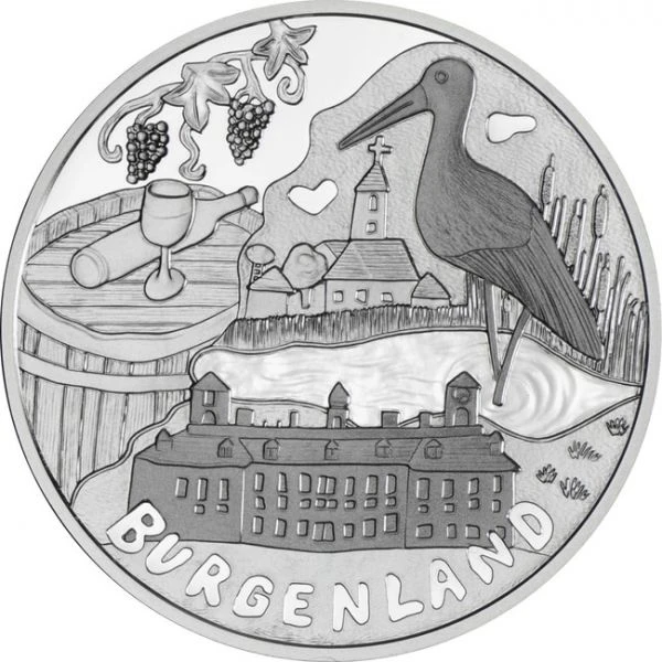 10 Euro Stříbrná mince Burgenland PP