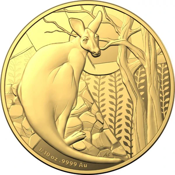 Klokan 2022 1/10 oz zlata, ražba 3000 ks