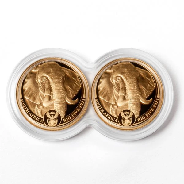 Big Five II - Slon 2021, sada 2x 1/4 oz zlata