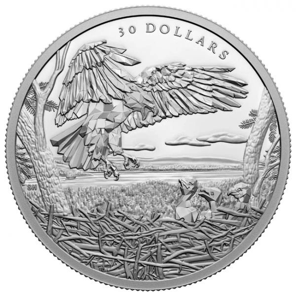 Mnohostranný orel bělohlavý 2 oz stříbro