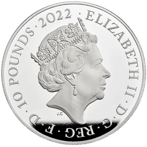 King James I. Stříbrná 5 uncová mince