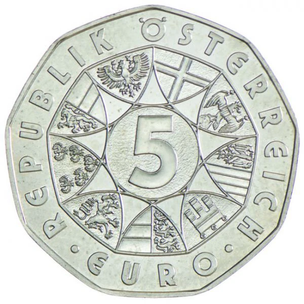 Rakousko 5 Euro Stříbro
