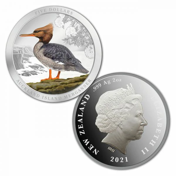 5 dolar Stříbrná mince Morčák aucklandský 2 Oz