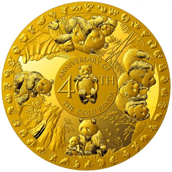 40 let Gold Panda - 40 g  zlata ve tvaru kopule