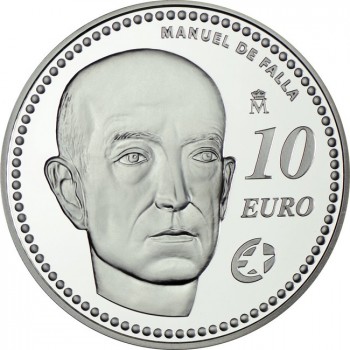 10 Euro Stříbrná mince Skladatel - Manuel de Falla PP