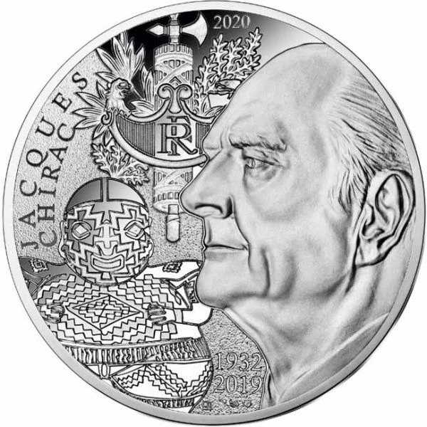 20 Euro stříbrná mince Jacques Chirac
