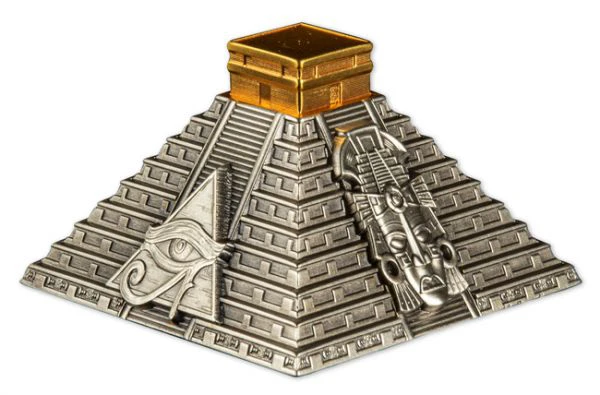 Mayská pyramida 5 oz stříbra
