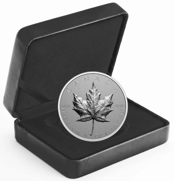 Maple Leaf 5 uncí stříbra ultra vysoký reliéf 2022
