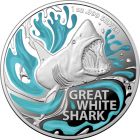 Velký bílý žralok 1 unce stříbra