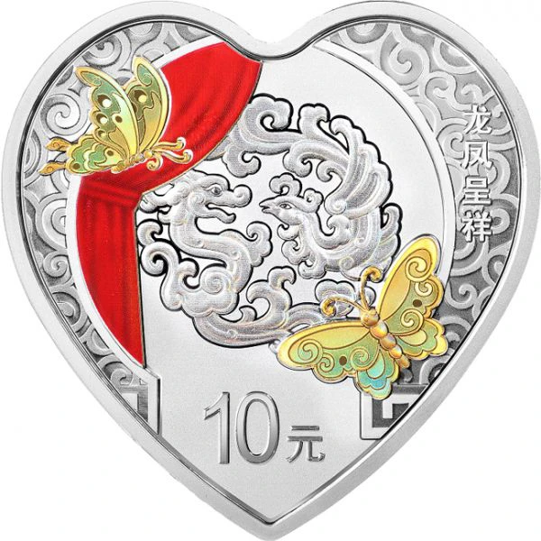 2022 Love 30 g Stříbrná mince ve tvaru srdce
