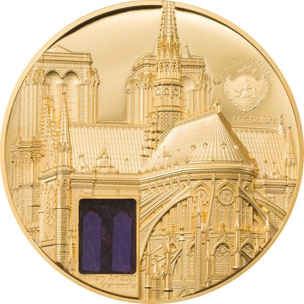 Paříž Notre Dame 5 uncí zlata ultra vysoký reliéf