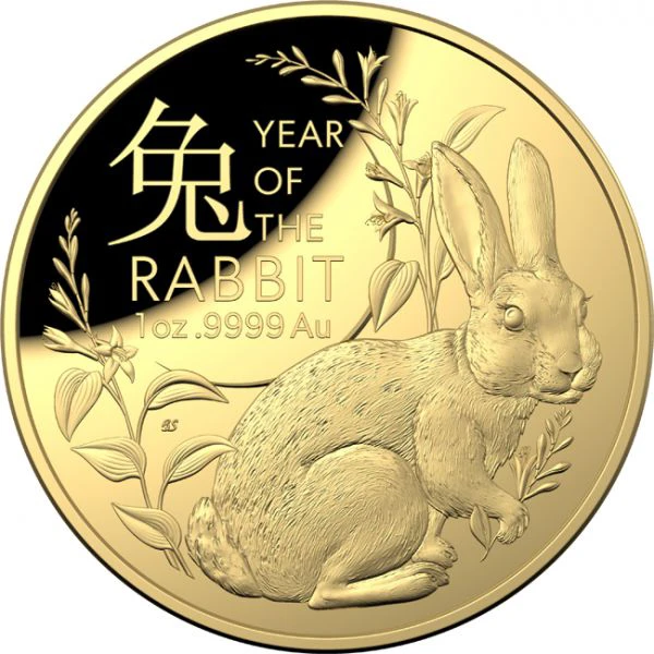 Lunární králík ve tvaru kopule 1 oz zlata