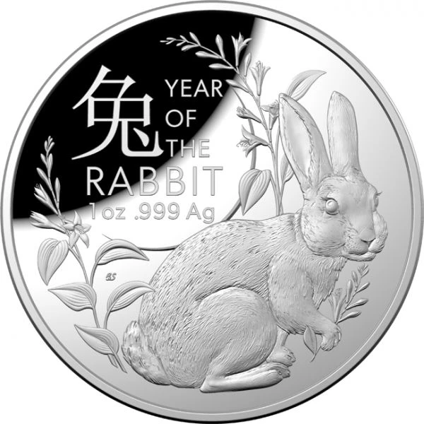 Lunární králík ve tvaru stříbrné kopule 1 oz stříbra