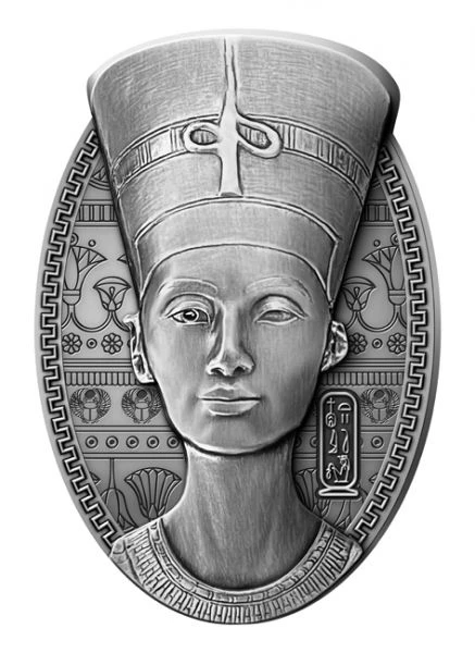Busta Nefertiti v 3D, 3 oz stříbra