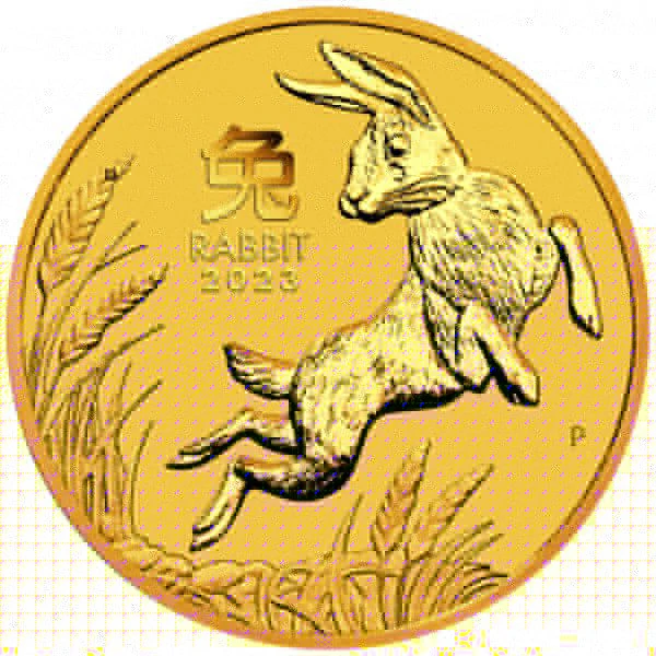 Zlatá mince Lunární série III - Rok Králíka 1 Oz 2023, PP