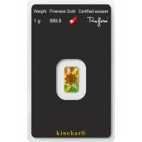 Zlatý slitek Argor Heraeus - Kinebar, 1 g