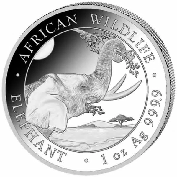 Slon 1 unce stříbrné mince