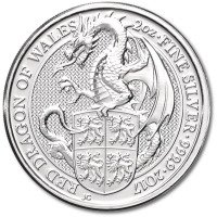 Stříbrná mince Drak  The Queen's Beasts Dragon (2017) - 2 Oz 