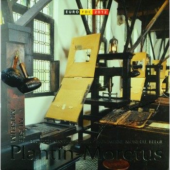 3.88 Euro CuNi Sada mincí Belgie: 2012 Muzeum Plantin-Moretus s barevným medaili OSN