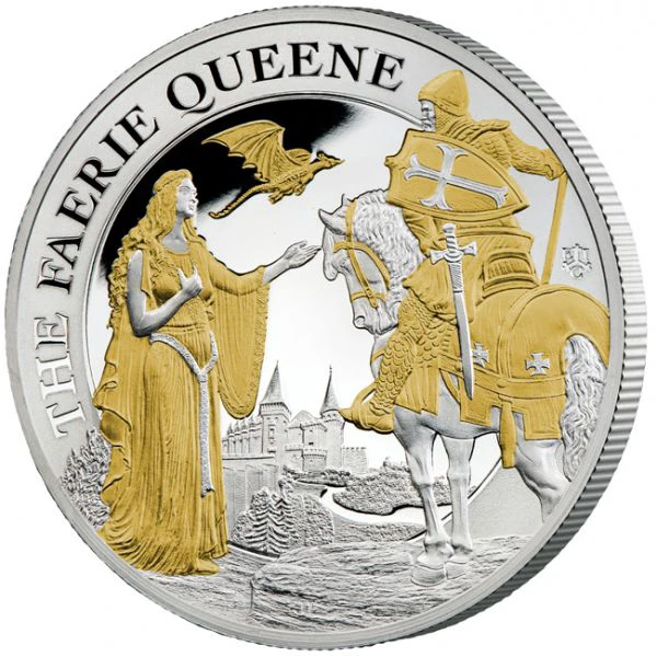 Faerie Queen 2 unce stříbra s částečným zlacením