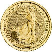 Zlatá mince Britannia různé roky, 1/10 oz 
