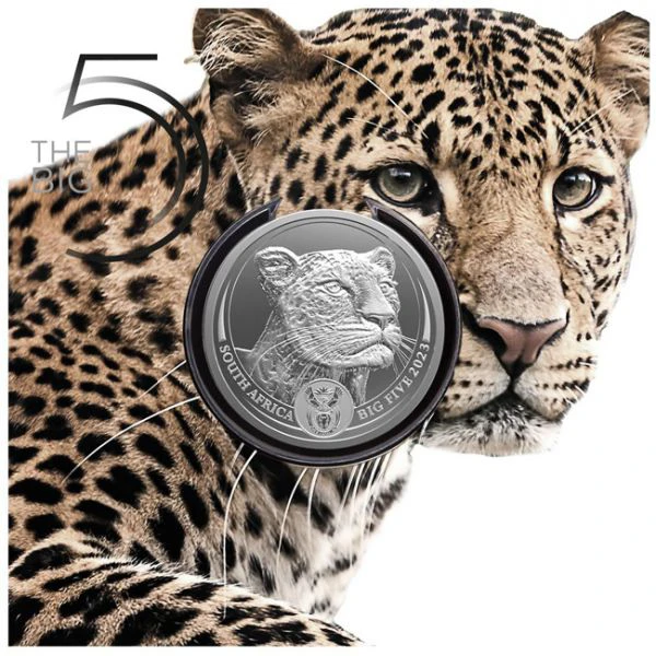 Big Five II - Leopard, 1 oz stříbra
