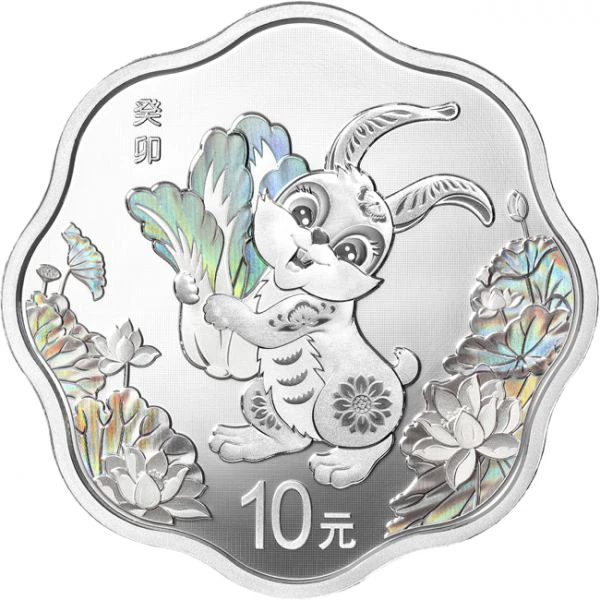 Lunární králík 2023 - tvar květu, stříbrná mince