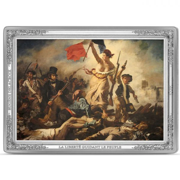 Obraz od Delacroixe - Svoboda vede lid na barikády, 1/2 kg stříbra