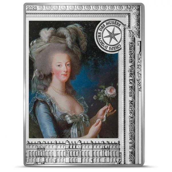 Obraz od Élisabeth Vigée-Lebrun - Marie Antoinette s růží, 22 g stříbra