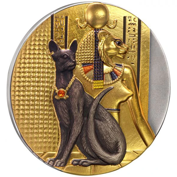Sekhmet - Bohyně se lví hlavou, 2 oz stříbra