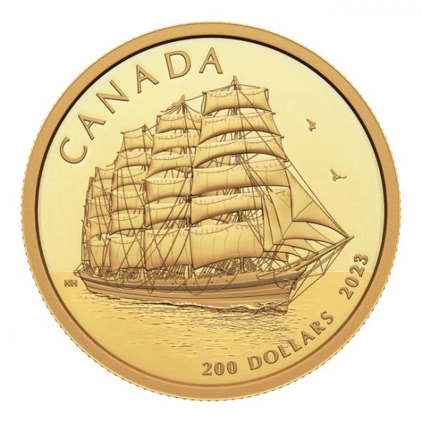 Plnoplachetnice (Full rigged ship), zlatá mince