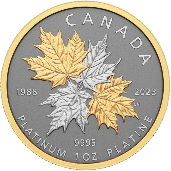 Věčný Maple Leaf 2023, 1 oz platiny