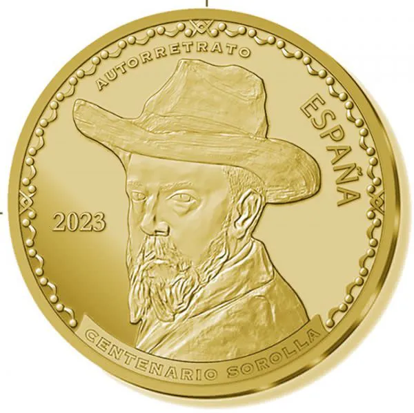 Joaquin Sorolla - obraz Autoportrét,  zlatá mince 