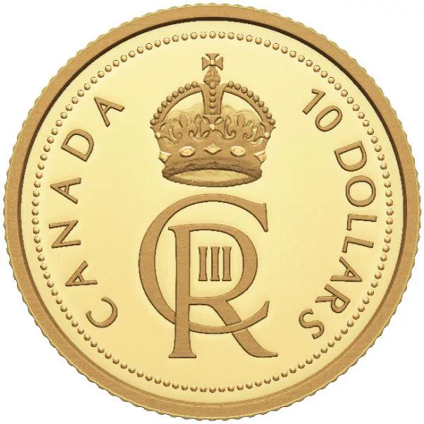 Král Charles III. - monogram; 1,5 g zlata