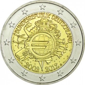 2 Euro CuNi 10 let Euro Cash G OSN