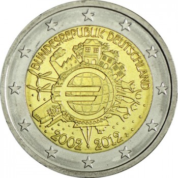 2 Euro CuNi 10 let Euro Cash J OSN