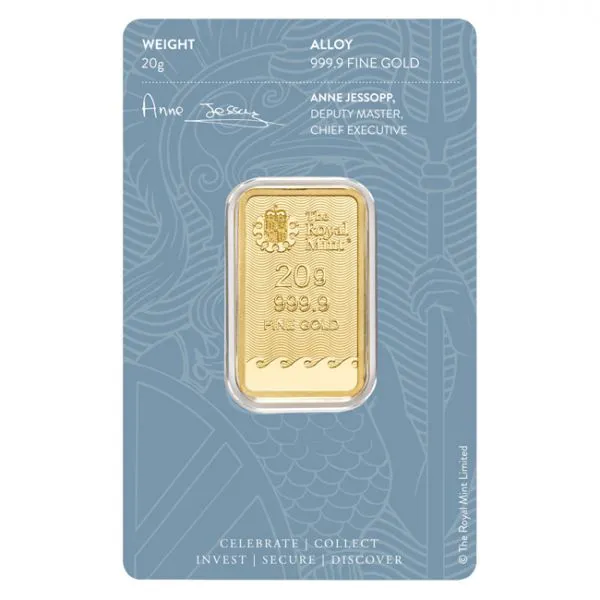 Zlatý slitek Britská královská mincovna, 20 g