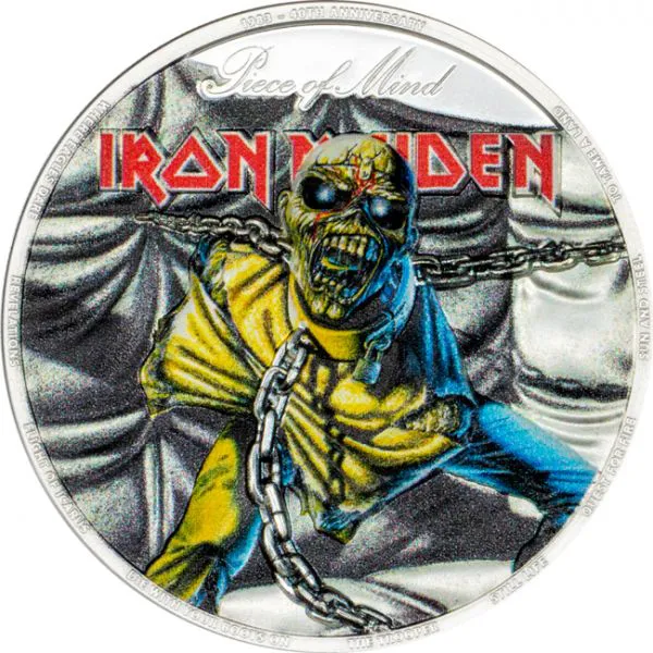 Stříbrná mince Iron Maiden