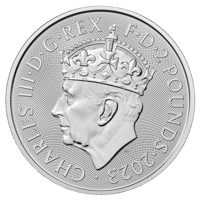 Stříbrná mince Britannia Charles III 2023 - Korunovace, 1 oz