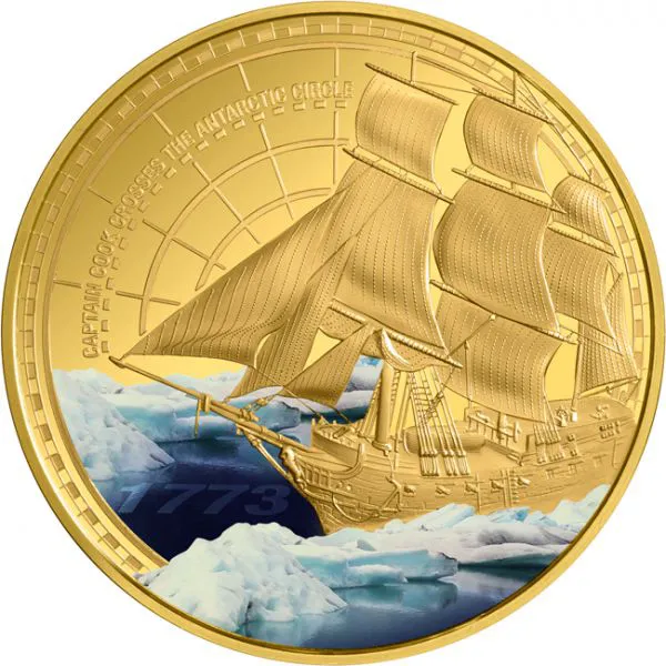 Kapitán Cook - Antarktida, zlatá mince